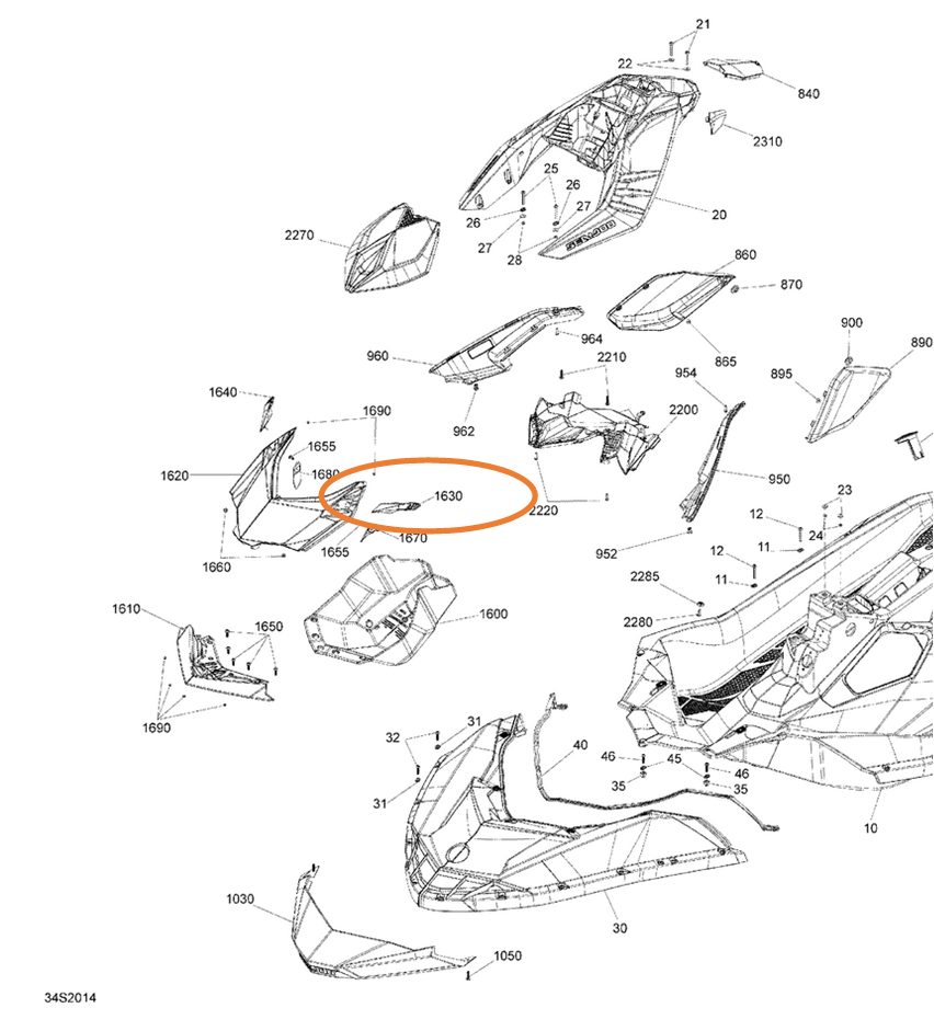 LH Spark Hook - Front Storage Compartment 269800541