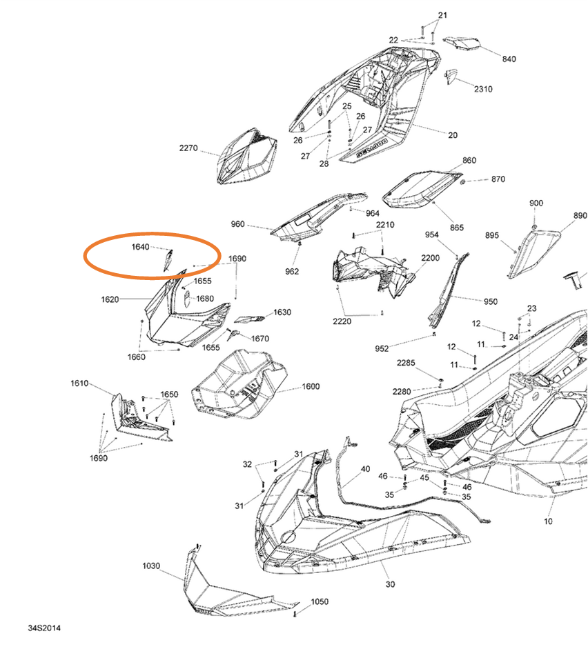 RH Spark Hook - Front Storage Compartment 269800542