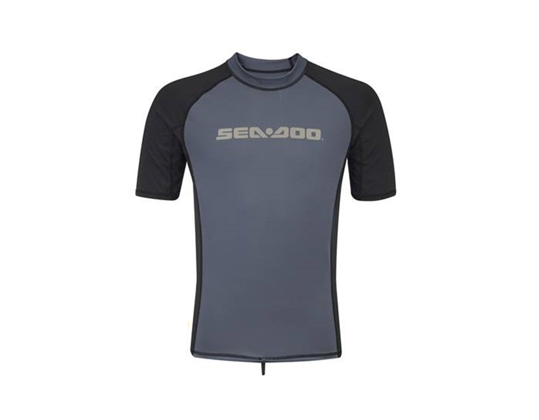 SEA-DOO MEN'S SIGNATURE SHORT SLEEVE RASHGUARD - BLACK - SMALL - 2867940490