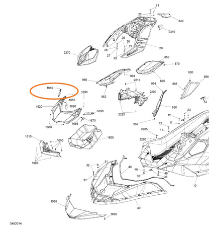 RH Spark Hook - Front Storage Compartment 269800542