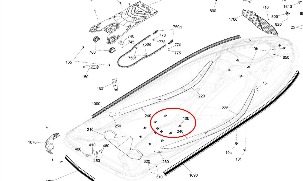 Sea-Doo PWC OEM Housing Nut M6 - 291006093