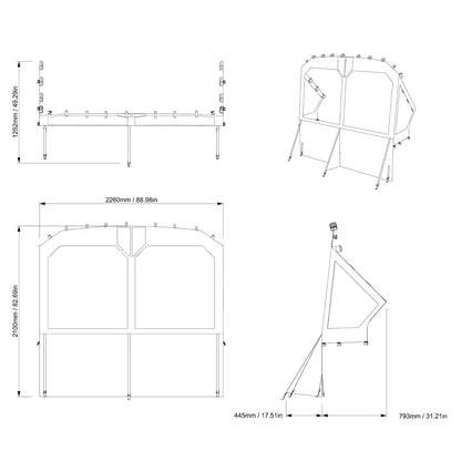 Sea-Doo Switch Front Dodger for 18' 295101354