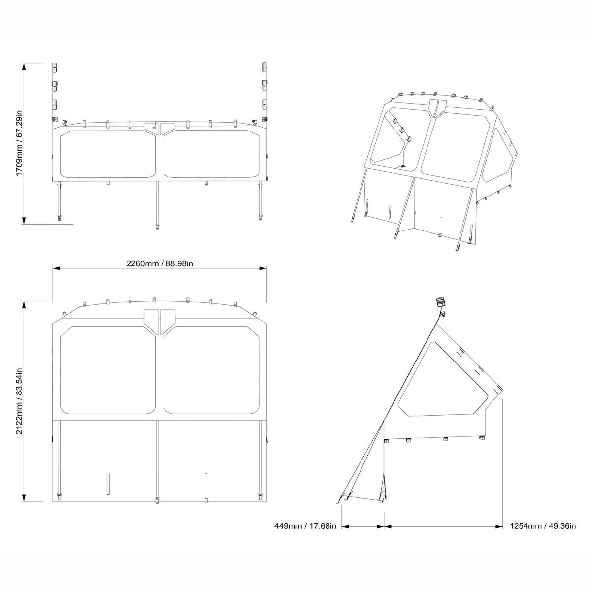 Sea-Doo Switch Front Dodger for 21' 295101418