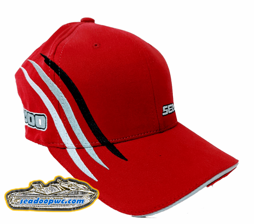 SEA-DOO NEW OEM MEN'S FITTED SWOOSH HAT - RED S/M