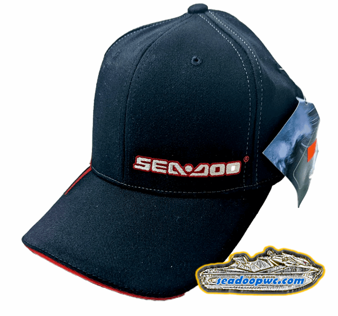 SEA-DOO NEW OEM MEN'S FITTED SWOOSH HAT - BLACK S/M