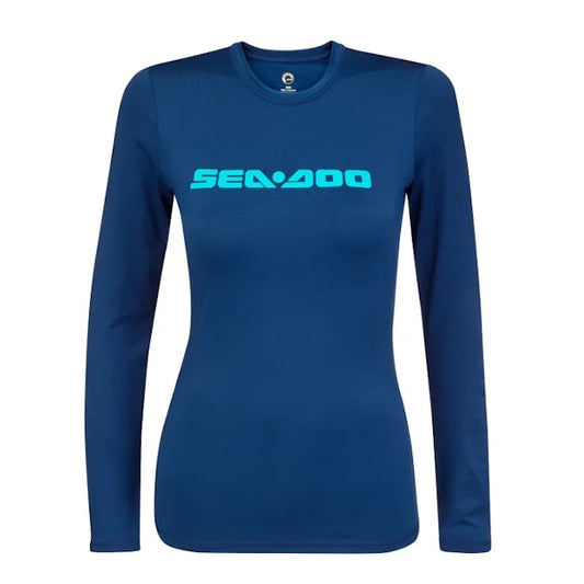 SEA-DOO WOMEN'S SIGNATURE LONG SLEEVE RASHGUARD - NAVY - 454465_89
