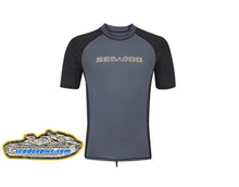 SEA-DOO MEN'S SIGNATURE SHORT SLEEVE RASHGUARD - BLACK - SMALL - 2867940490