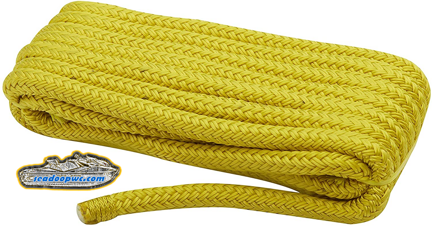 15' Double Braid Nylon Dock Line - Yellow