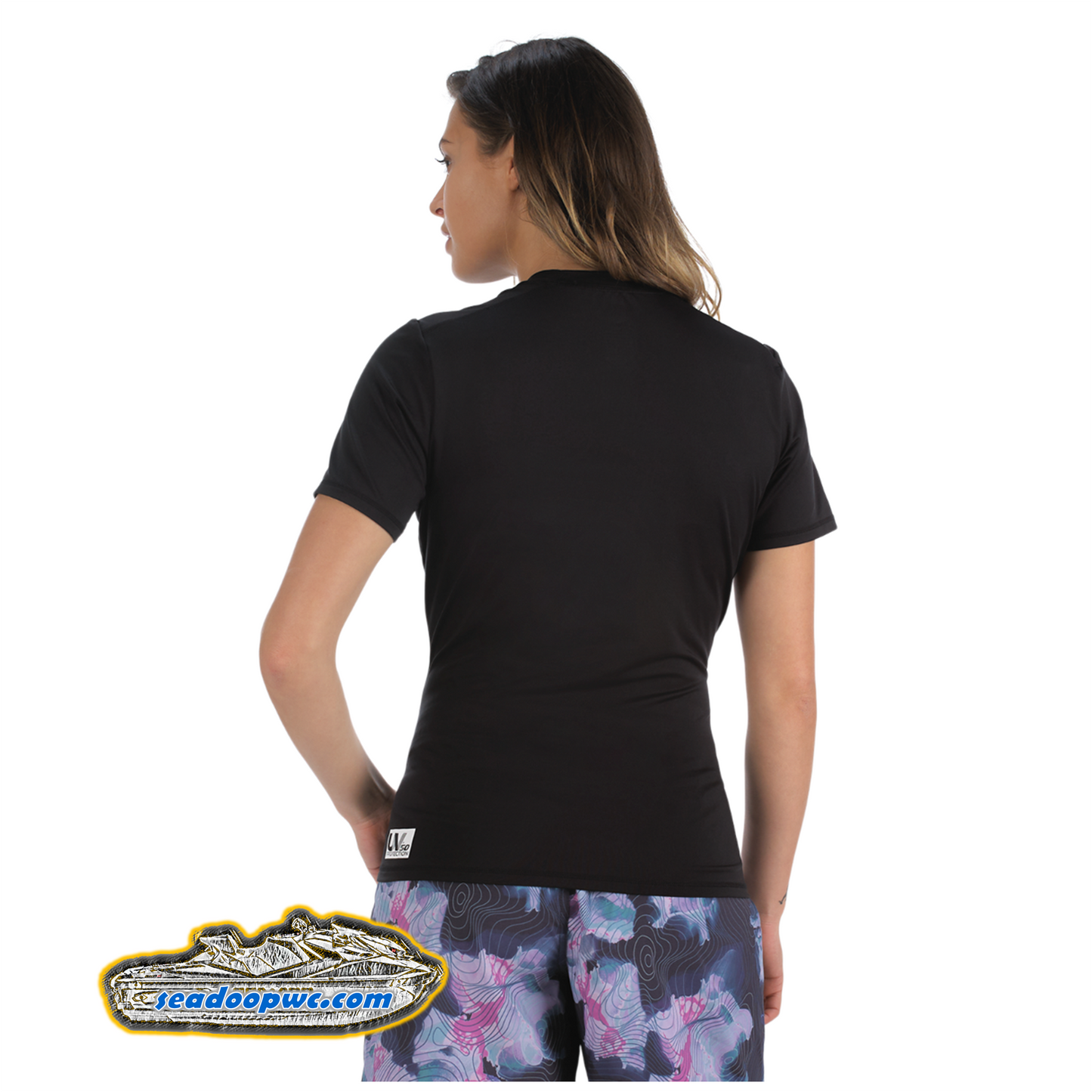 SEA-DOO WOMEN SIGNATURE SHORT SLEEVE RASHGUARD - BLACK - 454484_90