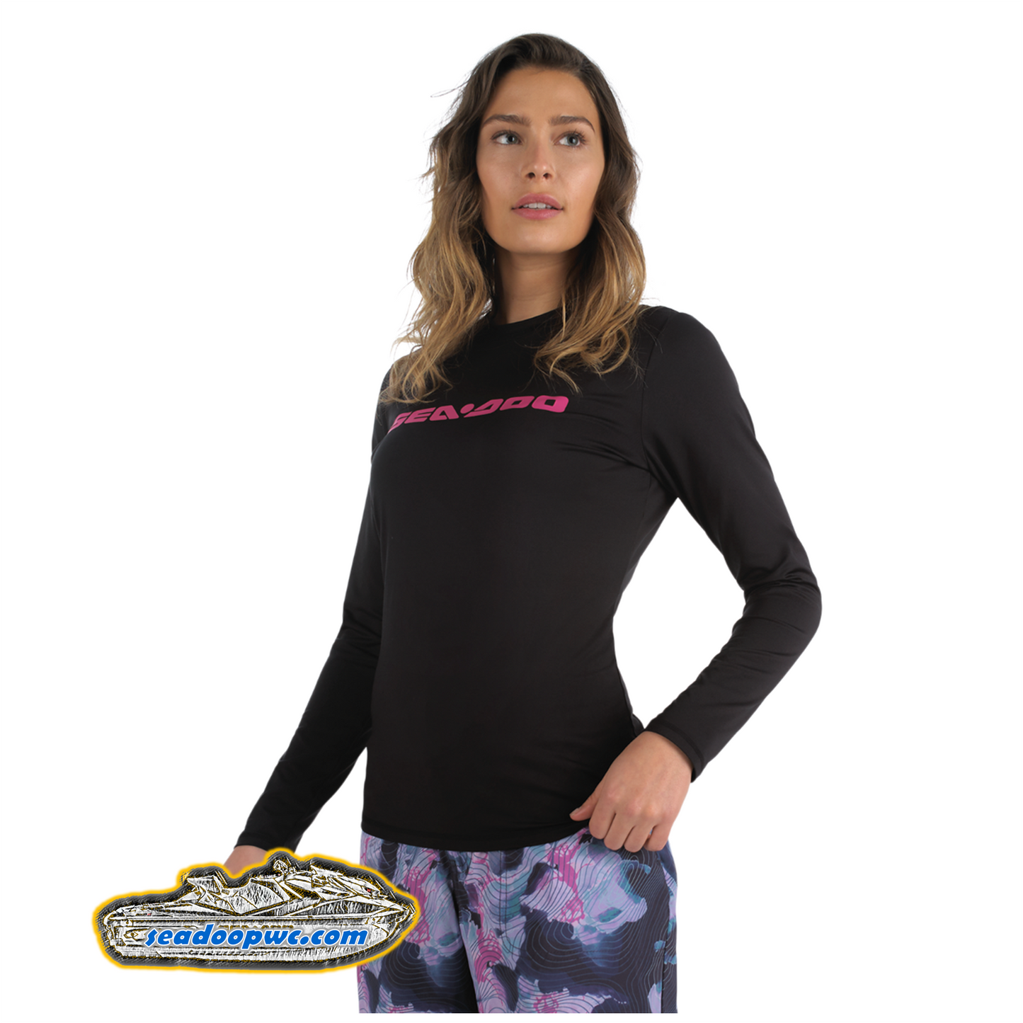 Women's Long Sleeve Rashguard Signature - Black - 454465_09