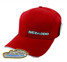 SEA-DOO NEW OEM MEN'S FITTED SWOOSH HAT - RED L/XL