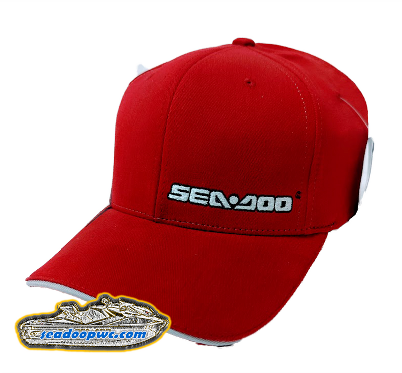 SEA-DOO NEW OEM MEN'S FITTED SWOOSH HAT - RED S/M