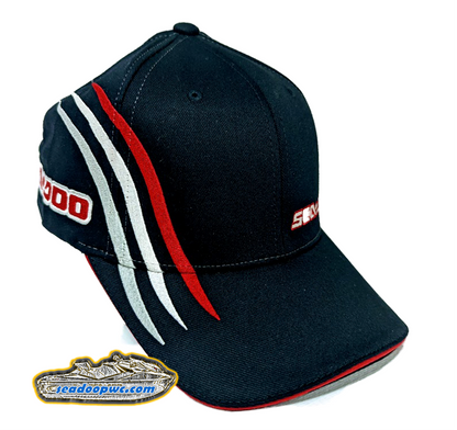 SEA-DOO NEW OEM MEN'S FITTED SWOOSH HAT - BLACK L/XL