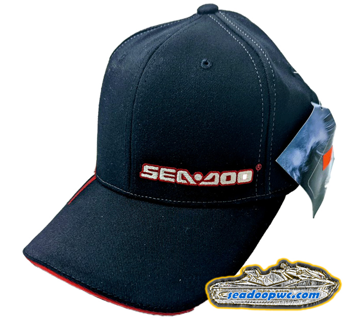 SEA-DOO NEW OEM MEN'S FITTED SWOOSH HAT - BLACK L/XL